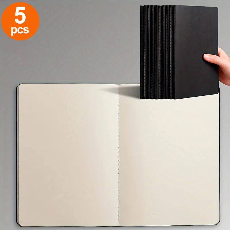 5 Blank Lined Notebooks, 36 Pages/Book, Suitable for Study Assignments, Notes, Diaries, Memos, Work Schedules, and Other Record-Keeping