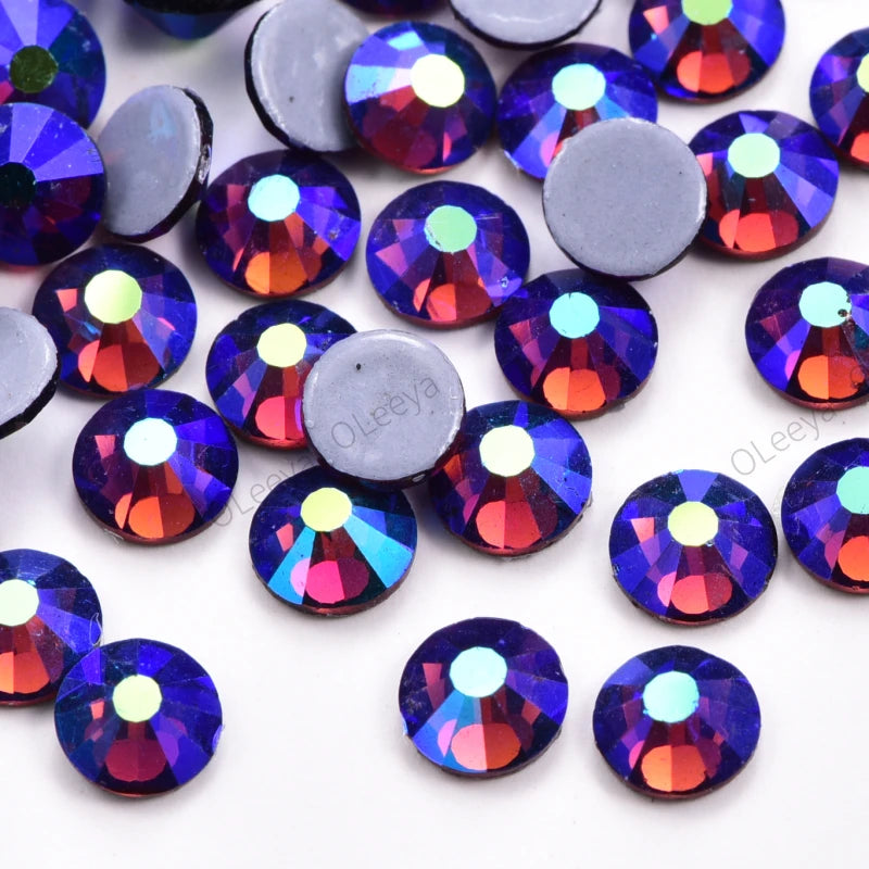 Oleeya стразы Better DMC Hotfix Rhinestone Iron On Strass High Quality Flatback Glass Crystal AB For DIY Wedding Y2792