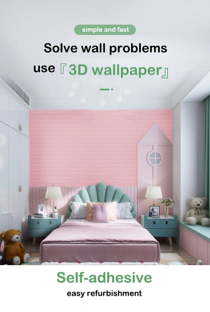 Black Brick Pattern Wallpaper Thick Waterproof and Moisture-Proof Living Room Bedroom Decorative Sticker Self-Adhesive