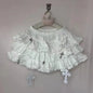 Y2k Gothic Elastic Waist Cross Short Skirt Women Sweet Hot Girl Chic High Waist Ruffle Skirts Female Design Retro Cake Skirt New