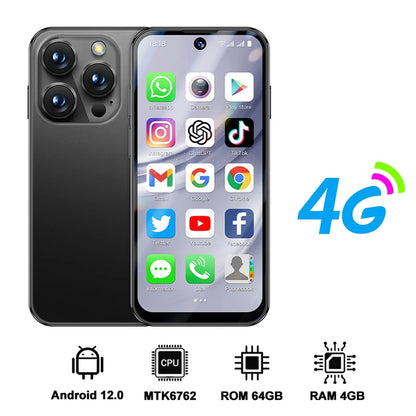 SERVO 19PRO Android Mini Smartphone 4G LTE Dual SIM Standby 6GB RAM 128GB ROM Play Store WiFi OTG 3.88" Screen Small Smart Phone