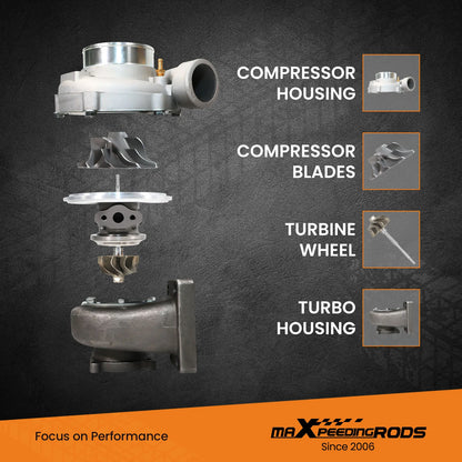 Universal GT3582 GT35 Turbo Anti Surge A/R 0 .63 0.7 Housing Turbocharger up to 600HP 4 Bolt Turbolader