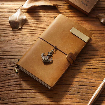 Fromthenon Leather TN Travel Notebook Handbook Diary First Layer Cowhide Diary Handbook Notes Handmade Loose-leaf Notebook