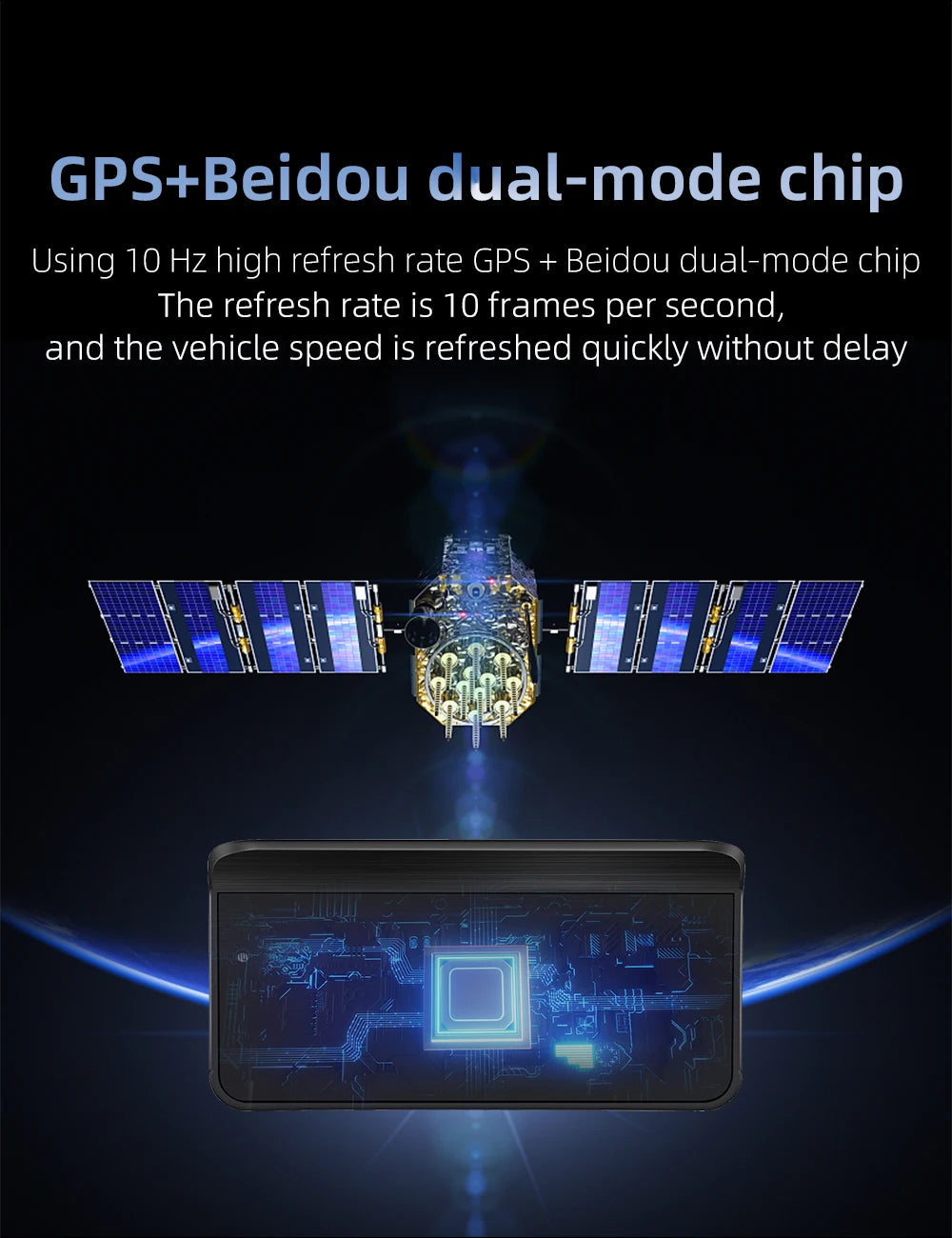 M3 HUD Obd2 Display On-board Computer Car Head-up display Windshield Big Font projection E-OBD and GPS Suitable for All Cars M1