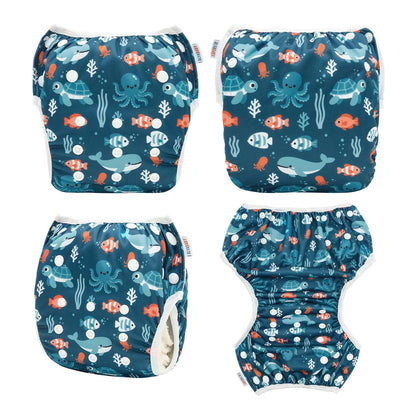 U PICK ALVABABY Swim Diaper Adjustable Swim Nappy for Swimming Lessons Fashion Design Swimming Nappy for Baby Under 8 Months