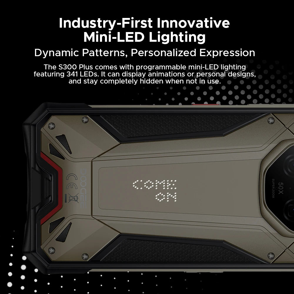DOOGEE S300 Plus 5G Rugged Phone Dimensity 8300 12GB 1TB 11000mAh 120W 6.78'' Screen 200MP Camera Android 16 Smartphone NFC