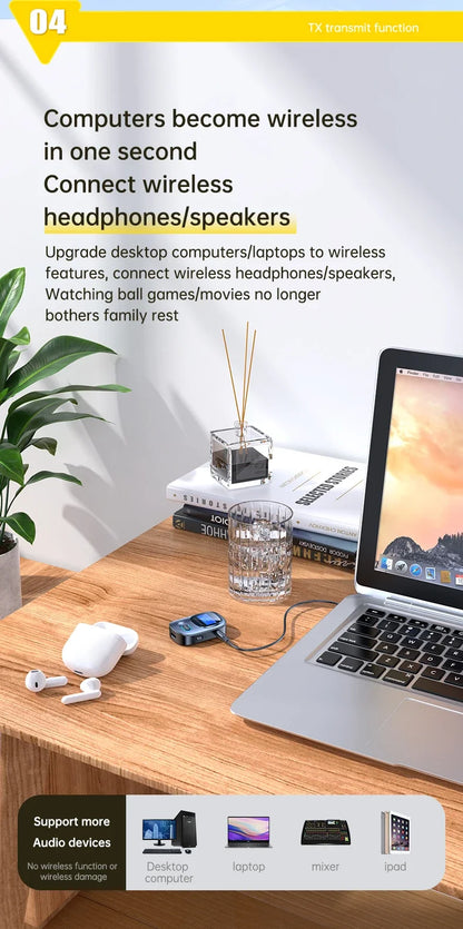 VIKEFON Car AUX Bluetooth Audio Receiver Transmitter TF Card Jack RCA Airplane Wireless Adapter Mic for TV PC Headphone Speaker