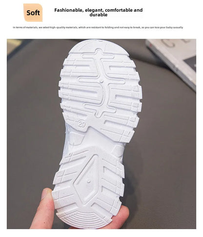 Kid Sneakers Sport Shoes for Boys Fashion Leather Children Breathable Mesh Comfort Shoes Casual Walking Outdoor Running Shoes