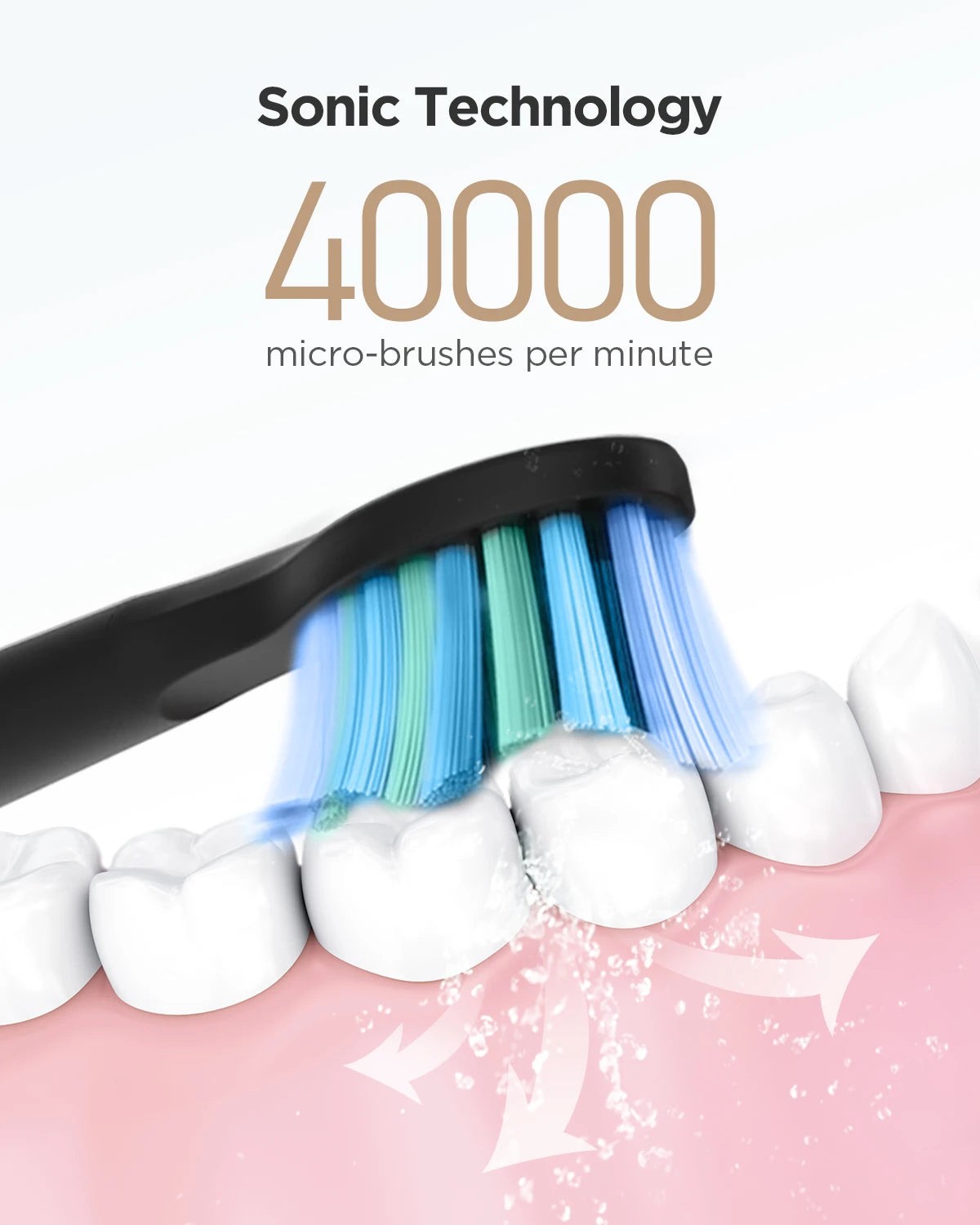 Fairywill FW507 Electric Sonic Toothbrush USB Charger Tooth 8Brush Replacement Waterproof Electronic Toothbrush with Travel Case