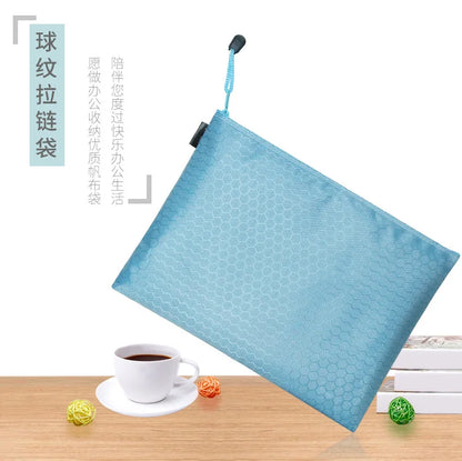 A4 Waterproof Canvas File Folders Football Pattern Thick File Bag Student Teacher Document Bag Business School Supplies