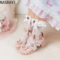 NASBAVI White Lace Bow Cosplay High Heels Women Cross Strap Buckle Platform Mary Jane Shoes Female Party Princess Lolita Pumps