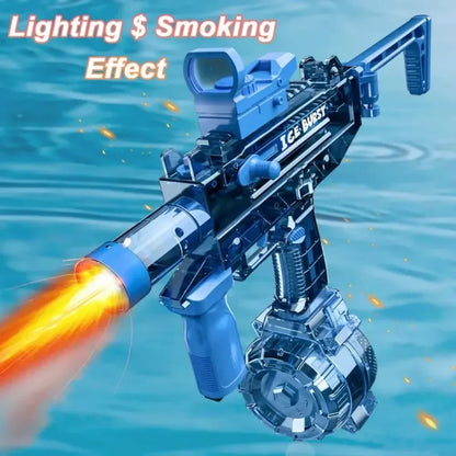 Simulated Flame Electric Water Gun Toys with Lighting & Smoking Effect Summer Outdoor Beach Pool Fight Game for Adults Children