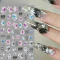 Black and White Love Flowers Line Art 3D Stickers Nail Decals Nail Art Accessories Butterfly Rose Nail Stickers Nail Sliders