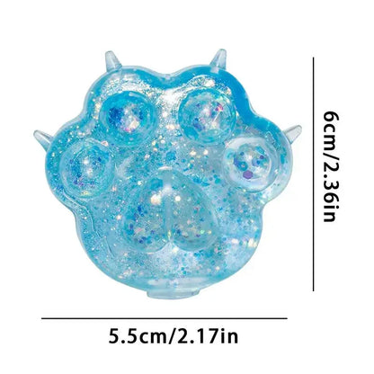 Anti-stress Soft TPR Slow Rebound Sequins Maltose Pinch Adult Toy Stress Relief Elastic Squeezing Colored Cat Paw Decompression