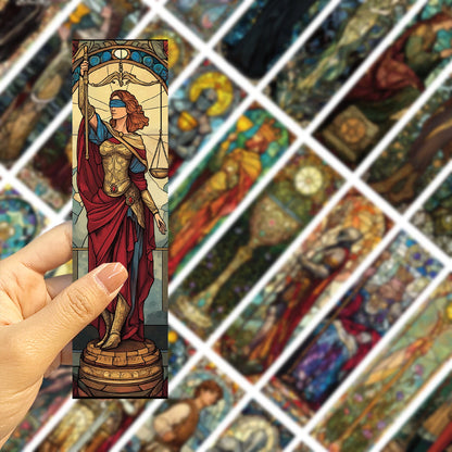 30pcs Stained Glass Tarot Bookmarks Unique Design Simple Creative Artistic Style Exquisite Craftsmanship Convenient Sticky Note