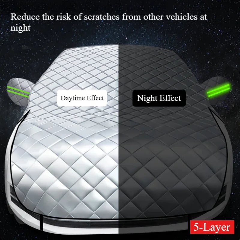 5-Layer Car Cover Hail Snow Shade Awning From Protective Dust Waterproof Exterior Protect Anti UV Outdoor Protector Covers