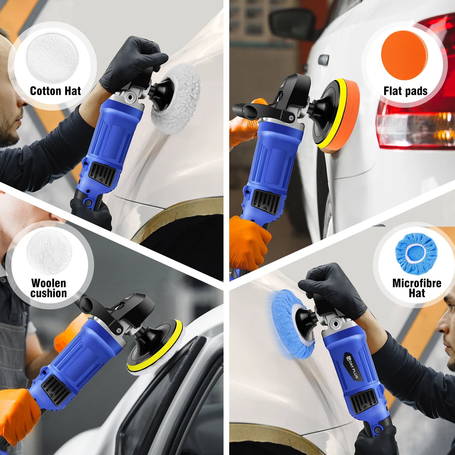 6000W Car Polishers and Buffers, Electric Car Polisher Machine with 6 Variable Speed 150-180mm Buffer Polishing Waxing Machine