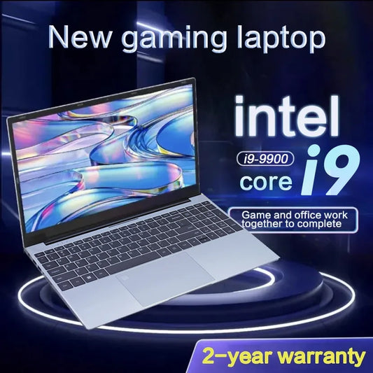 2026 m. visiškai naujas „Intel I9-9900“ 15,6 colio nešiojamas kompiuteris su apšvietimu, pirštų atspaudų atrakinimu, „Windows 11“, skirtas biuro darbams, mokslams ir žaidimams