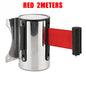 1pc Retractable Ribbon Barrier Crowd Control Outdoor Stainless Steel Wall Mount Red Belt Sport Stanchion Queue Rope Barriers
