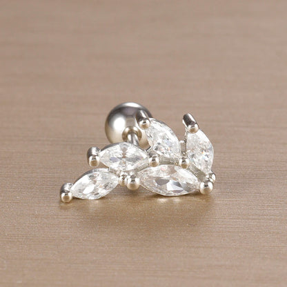 1PC 316L Stainless Steel Geometry Stud Earrings For Women Fashion Star Moon Lobe Daith Helix Cartilage Earring Piercing Jewelry