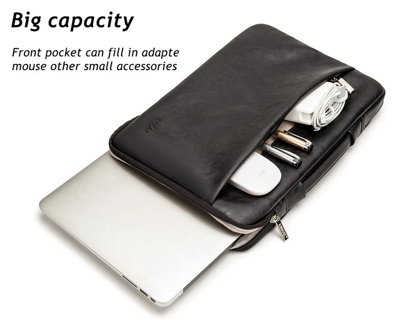 Kinmac Brand PU Leather Laptop Bag 12,13.3,14,15.4,15.6,16 Inch,Shockproof Sleeve Man Lady Women Case For MacBook Air Pro M1-2