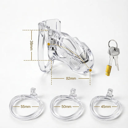 New Sissy Simulation Vagina Chastity Cock Cage Sex Toy with 4 Size Cock Ring Bdsm Penis Urethral Lock Adult Toy for Men