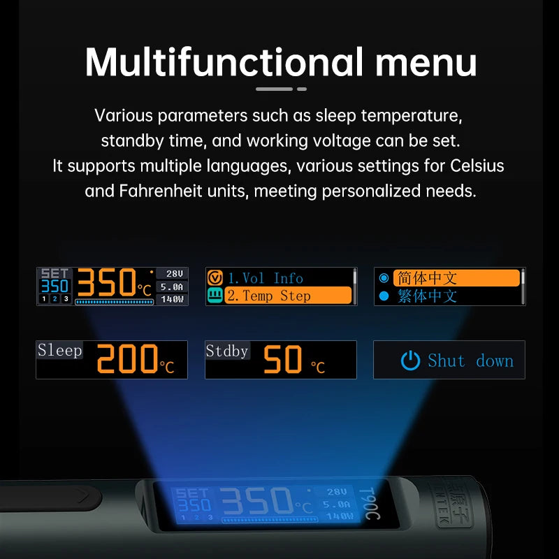 ALIENTEK T90 Smart Soldering Iron PD 3.1140W Portable Digital Display 80-450℃ PCB Precision Soldering Iron Repair Tool Kit