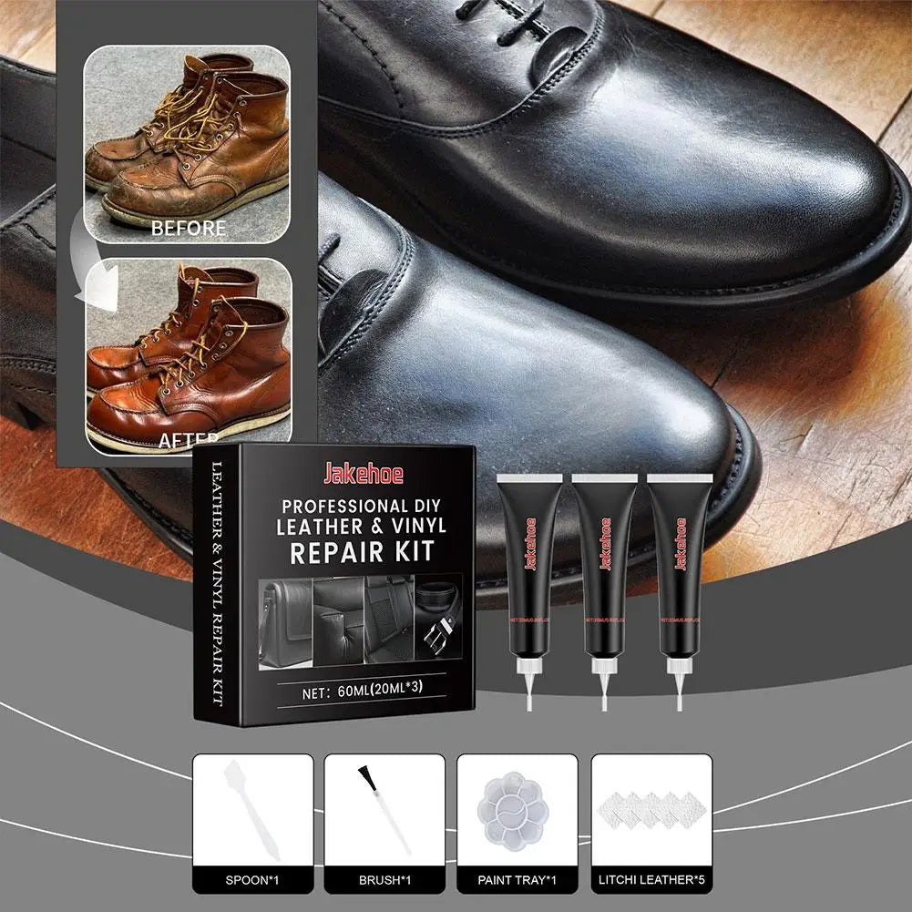 60ml Car Care Kit Liquid Leather Skin Refurbish Repair Tool Auto Seat Sofa Coats Holes Scratch Cracks Restoration Black