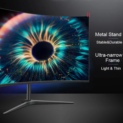 24 Inch Curved 100Hz Monitor Gaming MVA FHD 1080P Computer Display 3000R HDMI/VGA DCR Eye Protect VESA 100*100 2ms Response
