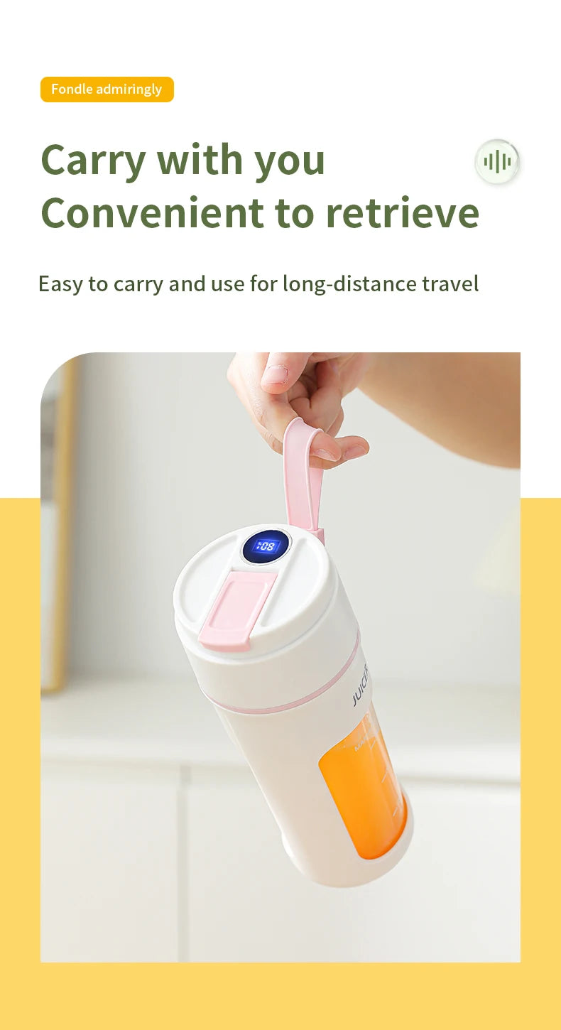 Digital Display Portable Juicer Cup USB Charging Juice Cup Home Multi-functional Automatic Fruit Blender Bottle For Home Kitchen