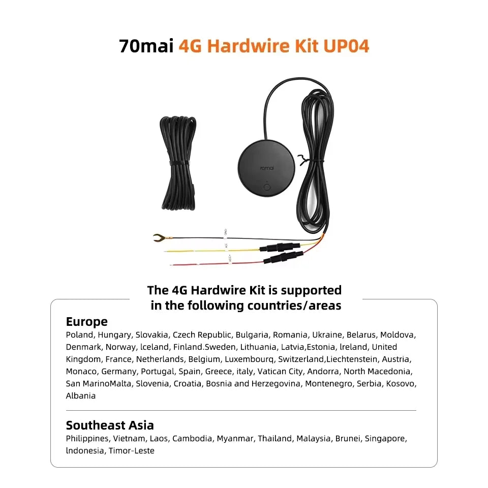 70mai Dash Cam A810 Lite 4K HDR + 1080P, Supercapacitor 4G LTE Remote Control Wi-Fi 6 GPS Voice Control Car DVR 70mai A810 Lite
