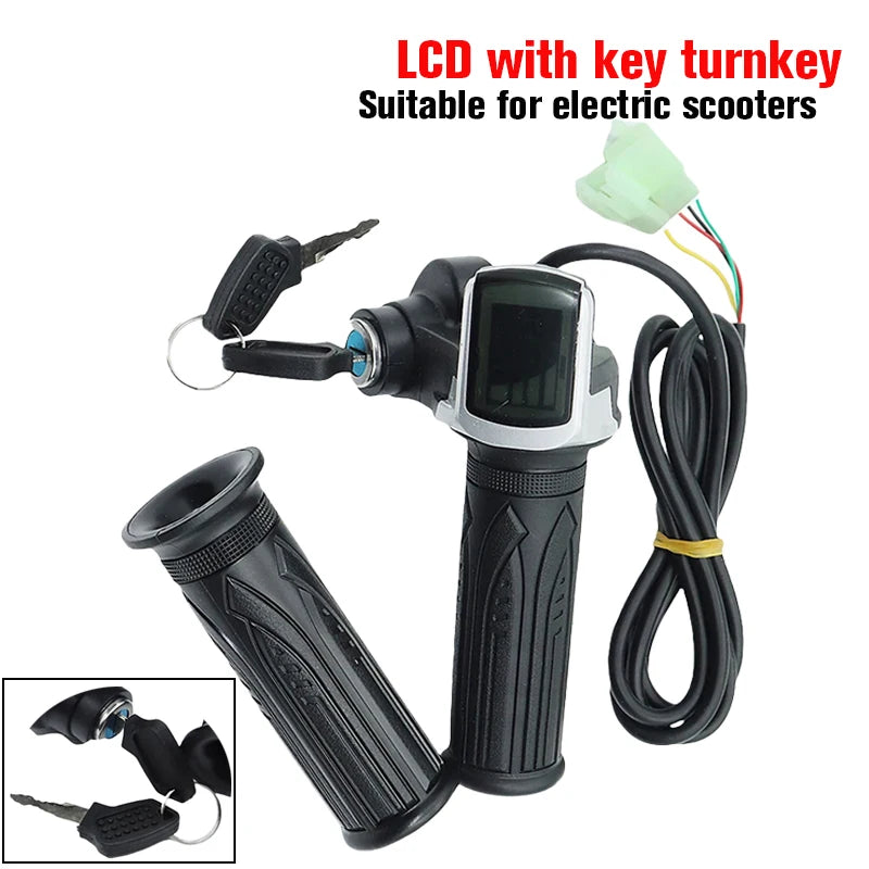 24V/36V/48V Electric Bike Twist Grip Throttle with LCD Battery Display Electric Bicycle Throttle Grip with Power Indicator