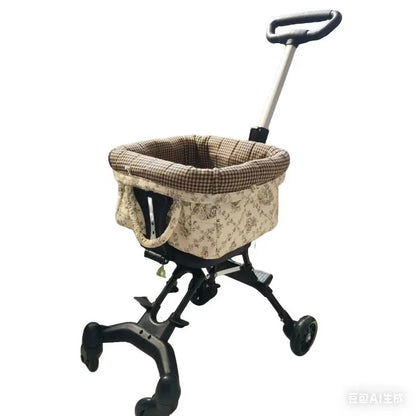 Compact Foldable Pet Cart Lightweight Shopping Cart Small Portable Go out Pet Carrier
