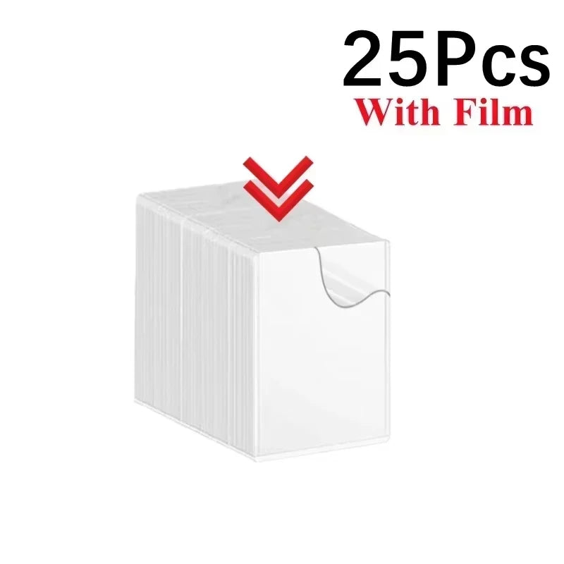 1/25/50Pcs Transparent Korean Kpop Card Sleeve with Protective Film Clear Card Holder Idol Photo Game Card Holders Cover 35PT