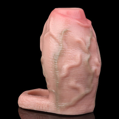 FAAK Silicone Penis Sleeve Ring Realistic Hollow Dildo Size S M Dildo Sheath Delay Ejaculating Cock Enlarger Sex Toys For Men