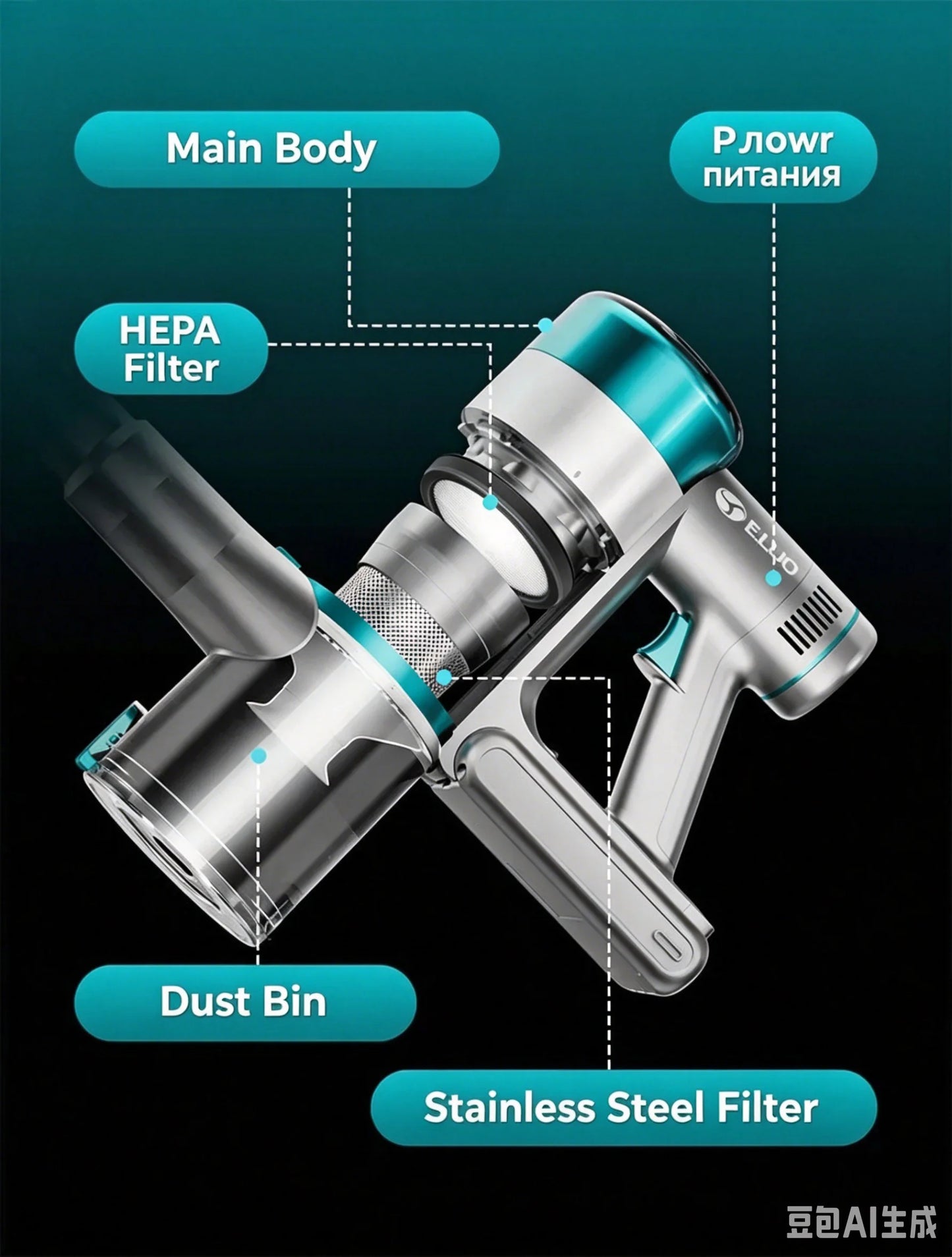 Wireless Vacuum Cleaner, Upgraded Version of Household Green Light Anti Entanglement Floor Brush, Automatic Dust Sensing, Suitable for Hardwood Floors, Carpets, Tiles, Suitable for Hardwood Floors, Carpets, Tiles