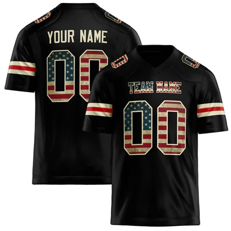 Customized Team Name Number Name Rugby T-shirt Personalized DIY V Neck Black Mens Sports T Shirt Loose Quick Dry Team Uniforms