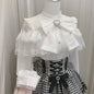 Women Japanese Sweet Lolita Blouses Summer Elegant Bow Off Shoulder JK Shirt Female Gothic Hot Girls Casual Lace Ruffles Tops