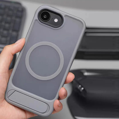 Invisible Folding Stand for Magsafe Magnetic Case For iPhone 17 Pro Max 17Pro Air Matte Skin Feel Wireless Charging Hard Cover