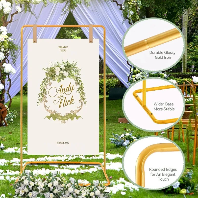 Wedding Arches Iron Welcome Stand Wedding Logo Display Stand Signage Flower Stands Party Decoration Props Rack Background Decor