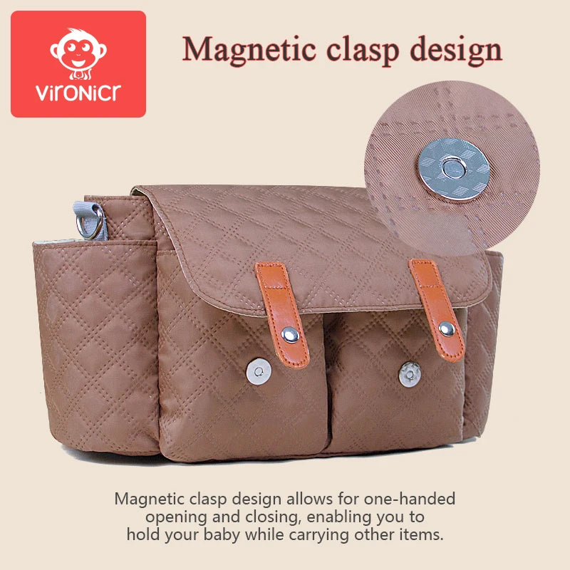 Stroller Organizer Bags Magnetic Buckle Mummy Travel Hanging Bag Bottle Holder Pram Diaper Bags Baby Stroller Accessories