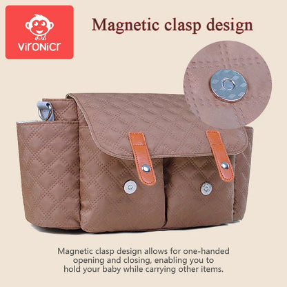 Stroller Organizer Bags Magnetic Buckle Mummy Travel Hanging Bag Bottle Holder Pram Diaper Bags Baby Stroller Accessories