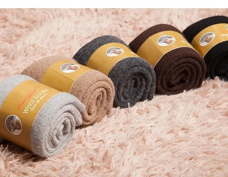 4Pairs/Lot Men's Winter Super Thick Thermal Socks Wool Men Women Solid High Quality Merino Wool Socks Cold Snow Warm Wool Socks