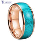 4MM 6MM 8MM Multicolor Turquoise Ring Men Women Beautiful Tungsten Engagement Wedding Band Domed Polished Finish Comfort Fit