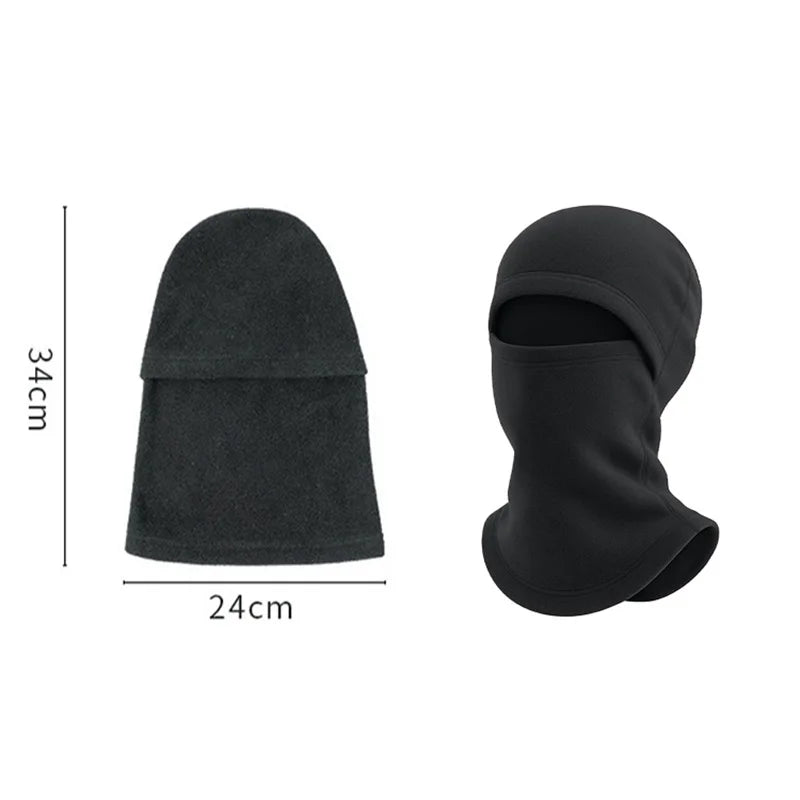 Winter Kids Hat Full Face Warm Hood Windproof Cap Solid Color Fleece Hats Girls Boys Outdoor Ski Mask Neck Ear Protect Accessory