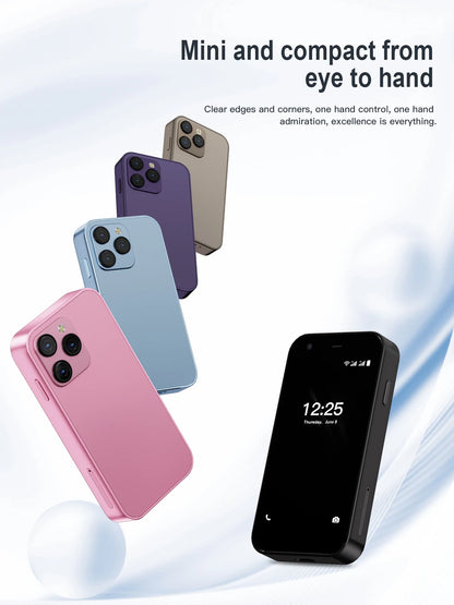 SERVO 15SE Mini Pocket Smartphone 3G WCDMA Dual SIM Android System 3.0" Display 2GB+16GB WiFi Hotspot GPS Face Unlock Bluetooth Play Store Type-C Camera Flashlight Small Palm Mobile Phones