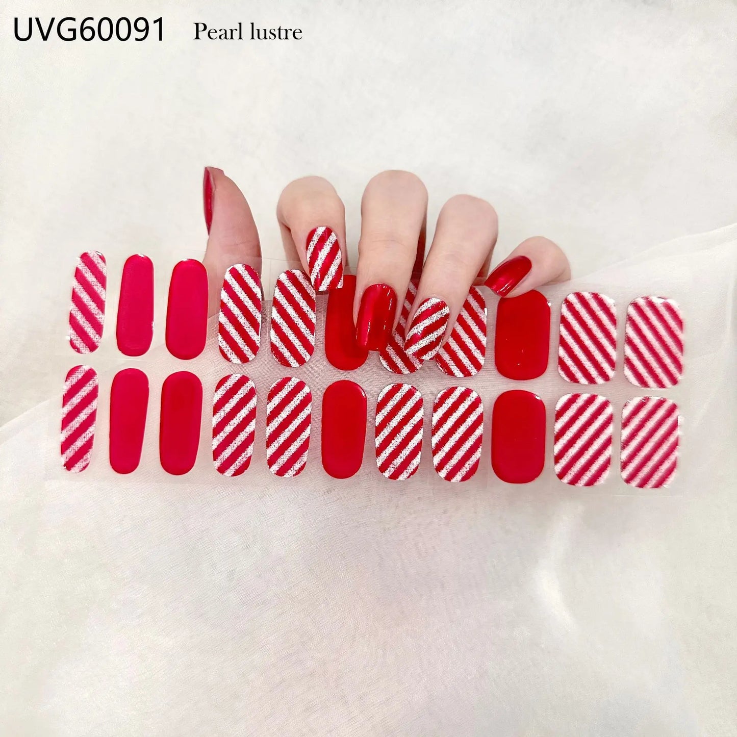 20/22Tips UV Semi cured Gel Nail Stickers Waterproof Long Lasting Full Gel Nail Wraps Press On Nail Decal DIY Manicure