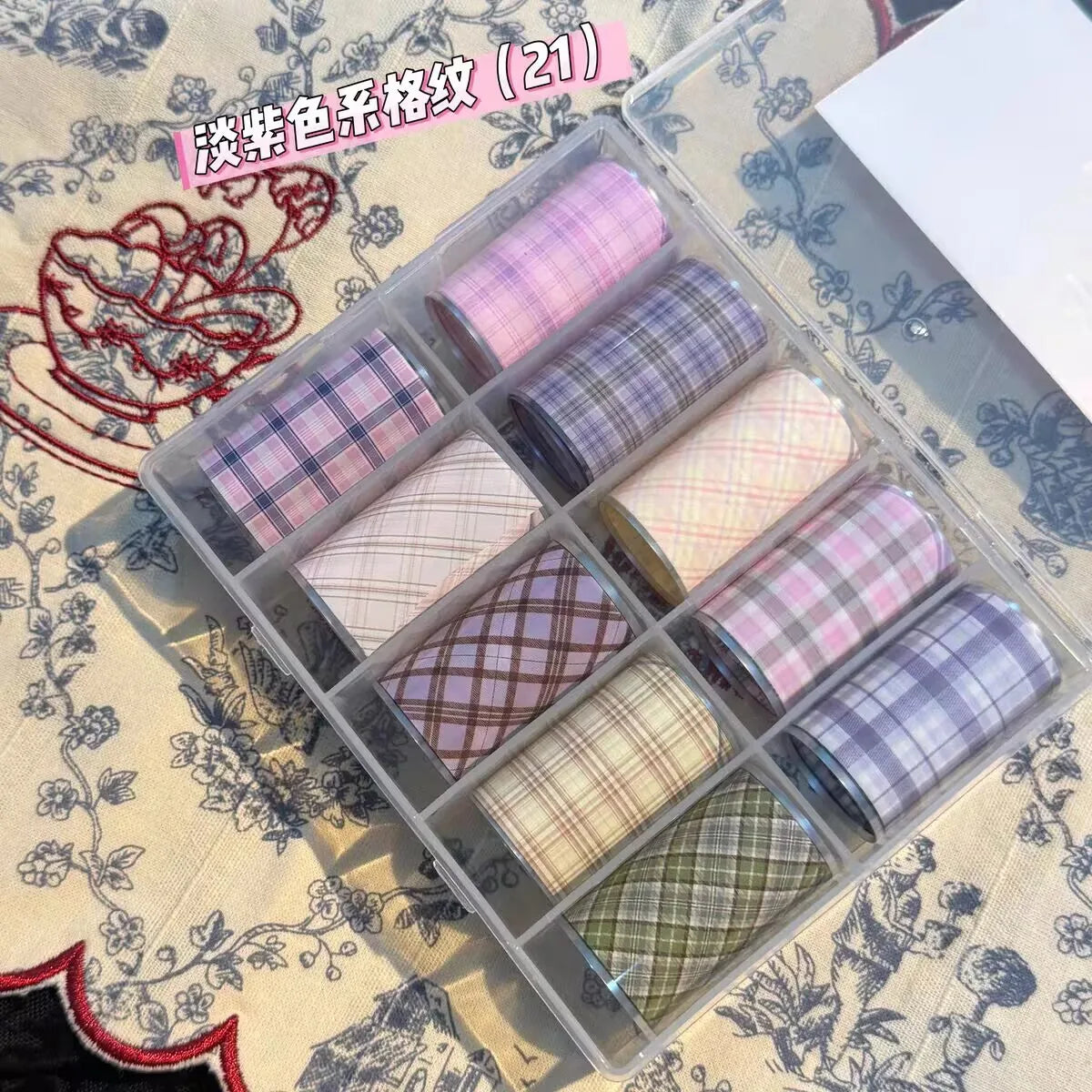 10Rolls Lacce Flower  Nail Foils Transfer Paper  Nail Art Stickers  Manicure Set Decal  Nails Decoration