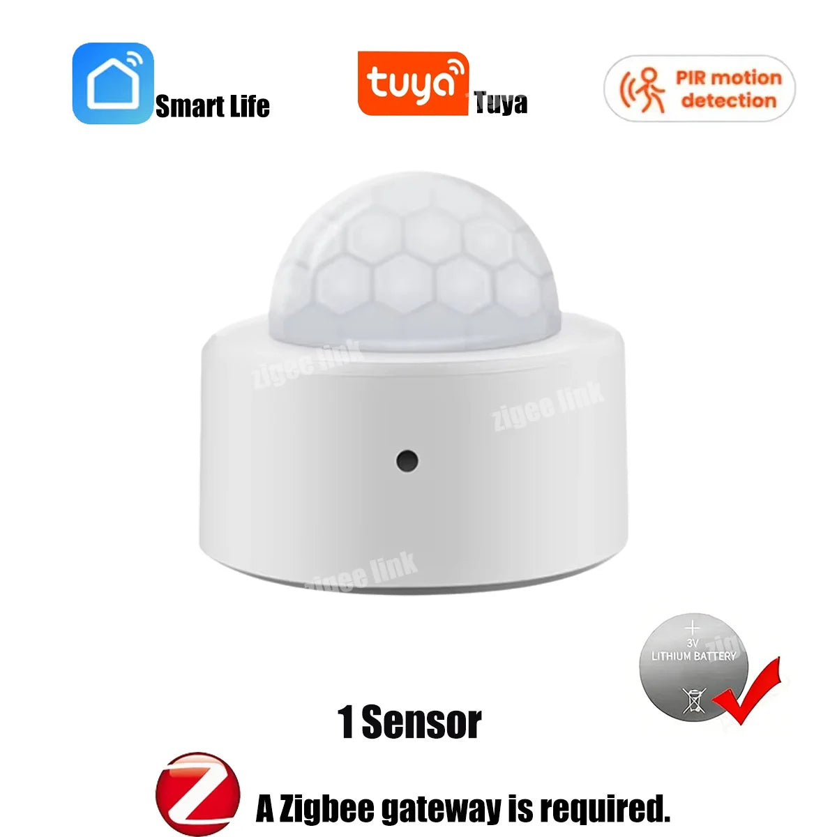 Zigbee PIR Motion Sensor Human Body Infrared Detector Home Security Alarm Movement Detection Sensor Works With Smart Life