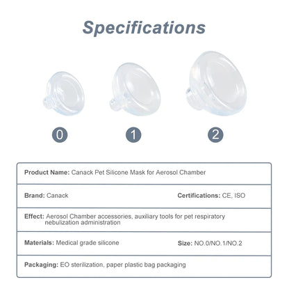 Silicone Mask Suitable For Pet Aerosol Chamber Medical Grade Silicon Soft And Non Hair Sticking For Cat Dogs Veterinary Supplies